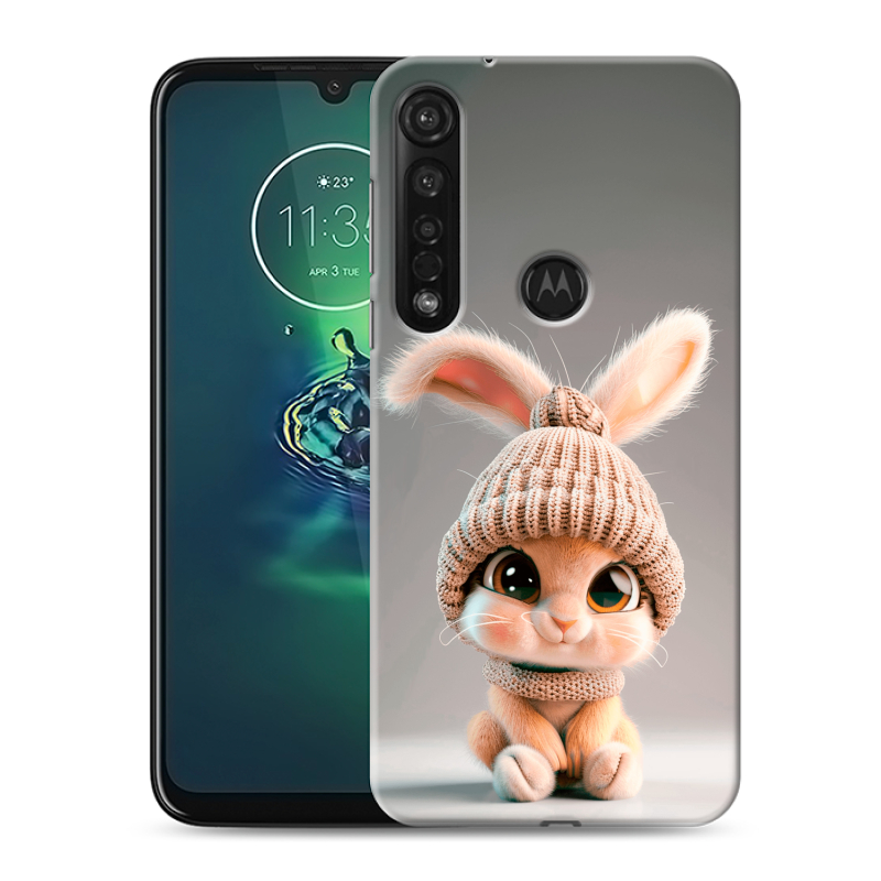 Силиконовый противоударный чехол на Motorola Moto G8 Plus с принтом Кролик Силиконовый противоударный чехол на Motorola Moto G8 Plus с принтом Кролик