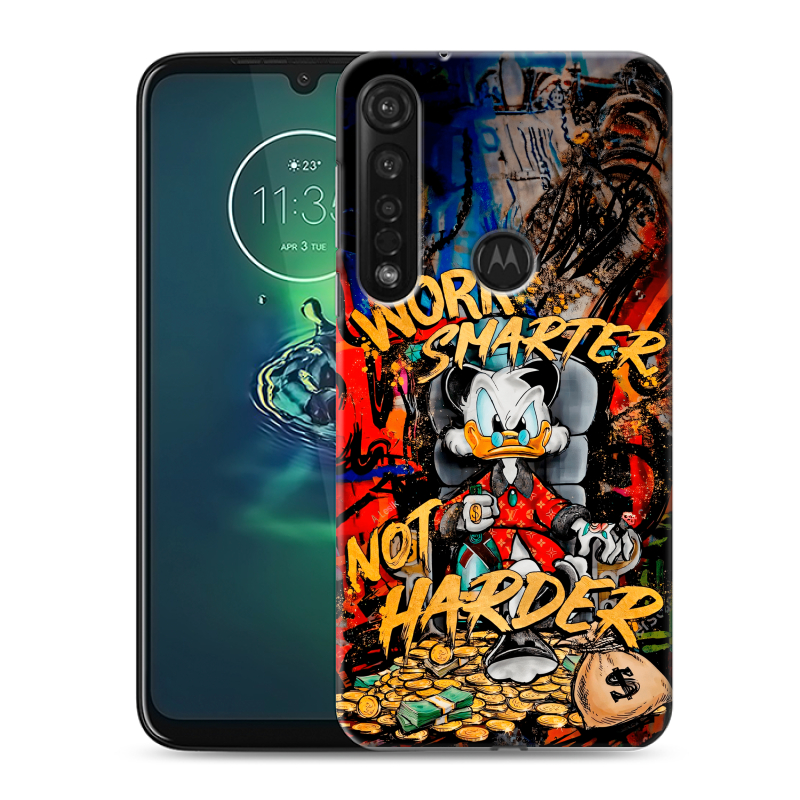 Силиконовый чехол на Motorola Moto G8 Plus с принтом Дональд Дак Деньги Силиконовый чехол на Motorola Moto G8 Plus с принтом Дональд Дак Деньги