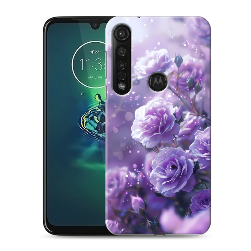 Силиконовый чехол на Motorola Moto G8 Plus с принтом Розы цветы Силиконовый чехол на Motorola Moto G8 Plus с принтом Розы цветы