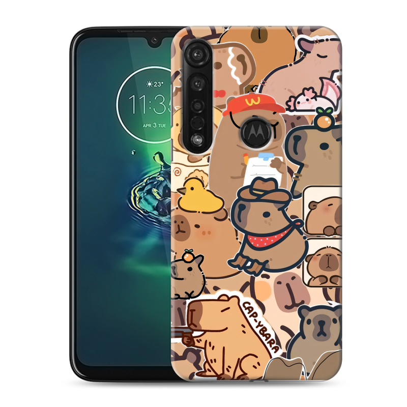 Силиконовый чехол на Motorola Moto G8 Plus с принтом капибара Силиконовый чехол на Motorola Moto G8 Plus с принтом капибара