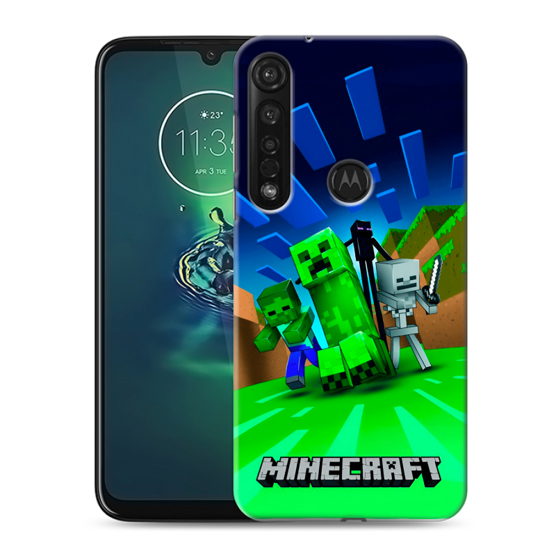 Силиконовый чехол на Motorola Moto G8 Plus с принтом Майнкрафт Силиконовый чехол на Motorola Moto G8 Plus с принтом Майнкрафт