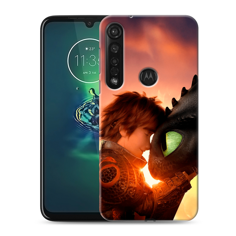 Силиконовый противоударный чехол на Motorola Moto G8 Plus с принтом Как приручить дракона Силиконовый противоударный чехол на Motorola Moto G8 Plus с принтом Как приручить дракона