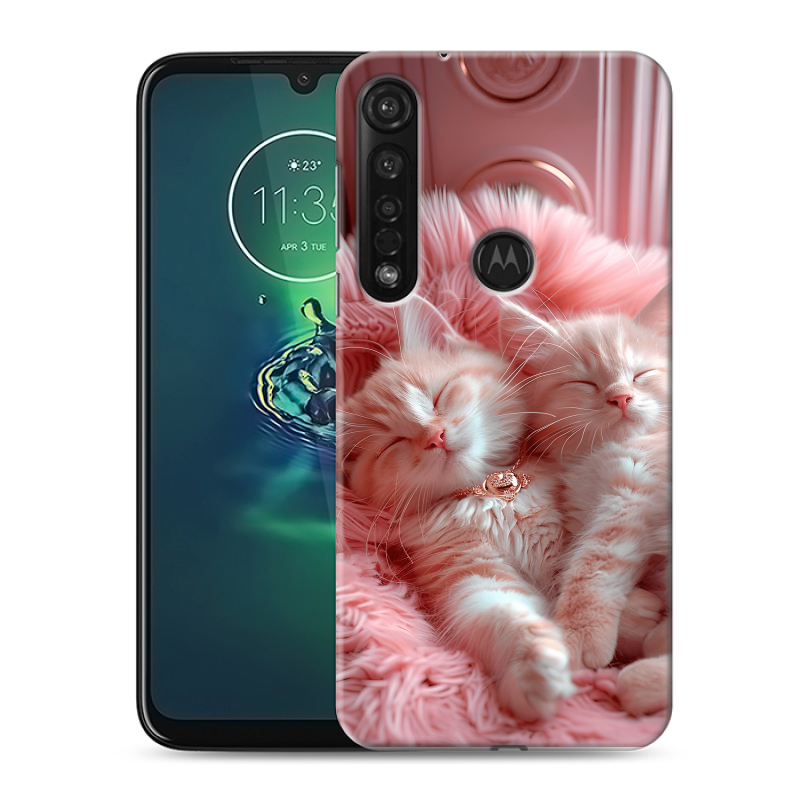 Силиконовый противоударный чехол на Motorola Moto G8 Plus с принтом котята котики Силиконовый противоударный чехол на Motorola Moto G8 Plus с принтом котята котики