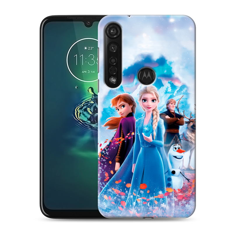 Силиконовый противоударный чехол на Motorola Moto G8 Plus с принтом Холодное сердце Frozen Силиконовый противоударный чехол на Motorola Moto G8 Plus с принтом Холодное сердце Frozen
