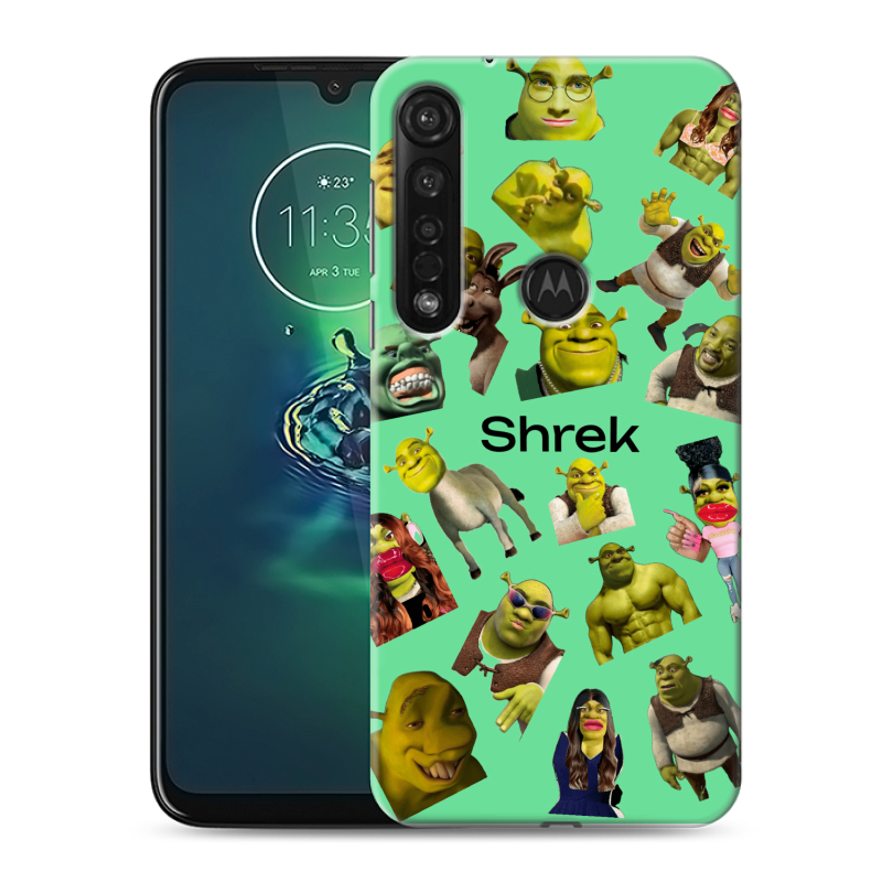 Силиконовый чехол на Motorola Moto G8 Plus с принтом Шрек Shrek Силиконовый чехол на Motorola Moto G8 Plus с принтом Шрек Shrek