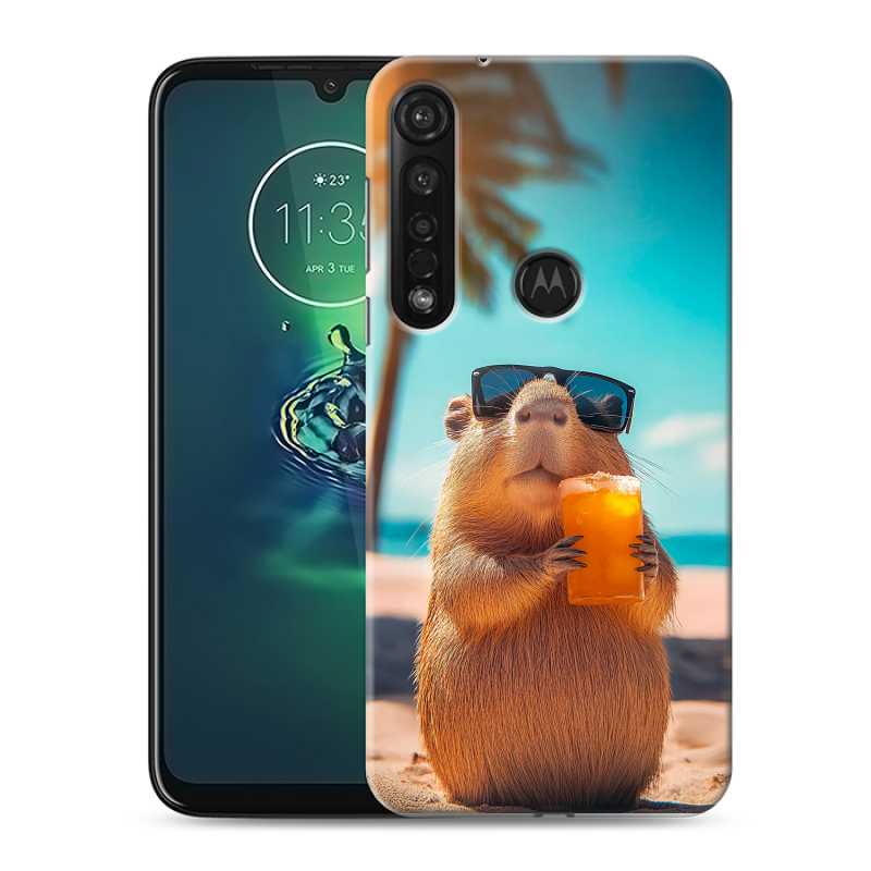 Силиконовый противоударный чехол на Motorola Moto G8 Plus с принтом Капибара Силиконовый противоударный чехол на Motorola Moto G8 Plus с принтом Капибара