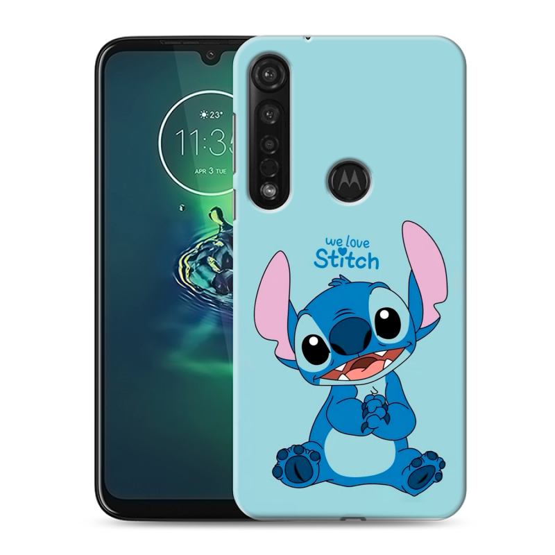 Силиконовый чехол на Motorola Moto G8 Plus с принтом Лило и Стич Силиконовый чехол на Motorola Moto G8 Plus с принтом Лило и Стич