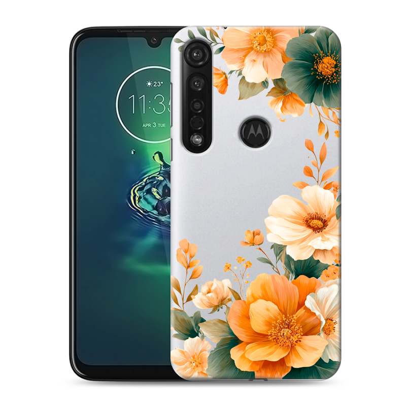 Силиконовый противоударный чехол на Motorola Moto G8 Plus с принтом Цветы принт Силиконовый противоударный чехол на Motorola Moto G8 Plus с принтом Цветы принт