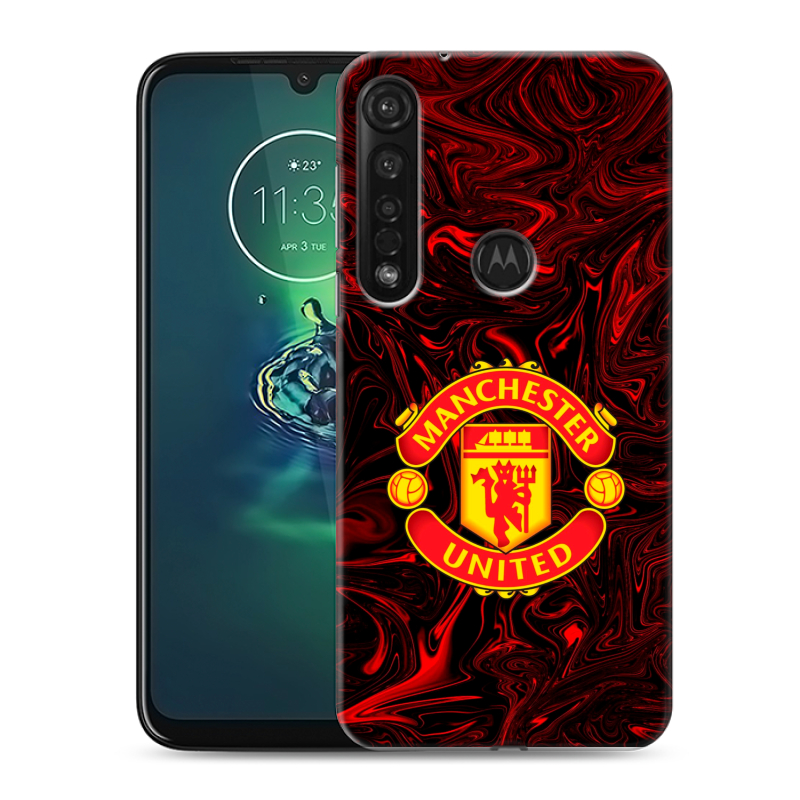 Силиконовый чехол на Motorola Moto G8 Plus с принтом Manchester United Силиконовый чехол на Motorola Moto G8 Plus с принтом Manchester United
