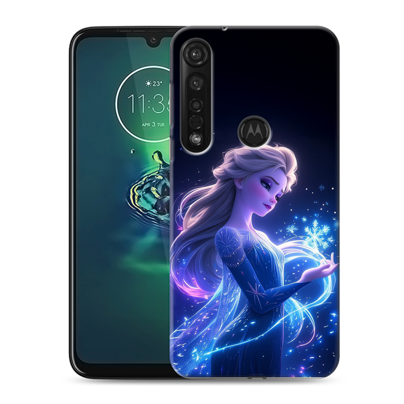 Силиконовый противоударный чехол на Motorola Moto G8 Plus с принтом Холодное сердце Frozen Силиконовый противоударный чехол на Motorola Moto G8 Plus с принтом Холодное сердце Frozen