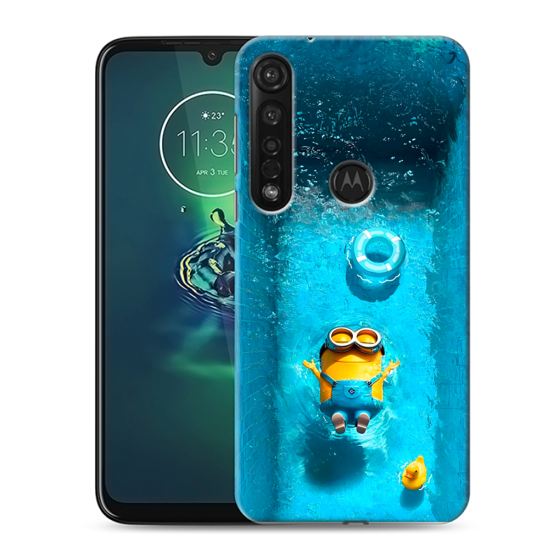 Силиконовый противоударный чехол на Motorola Moto G8 Plus с принтом Миньоны Силиконовый противоударный чехол на Motorola Moto G8 Plus с принтом Миньоны