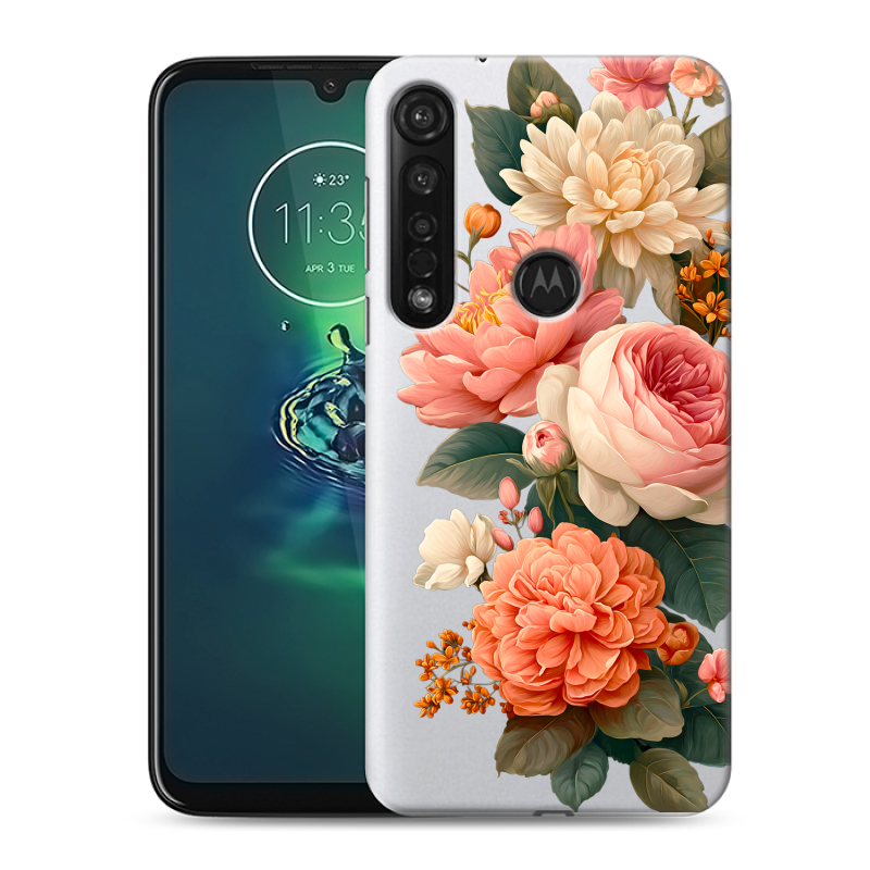 Силиконовый чехол на Motorola Moto G8 Plus с принтом цветы Силиконовый чехол на Motorola Moto G8 Plus с принтом цветы