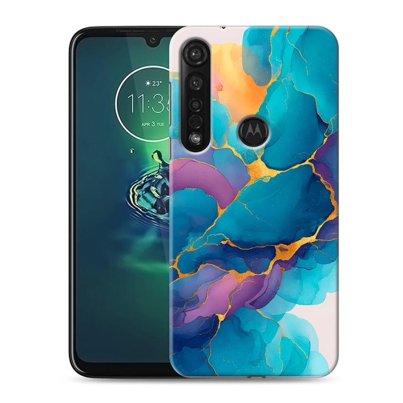 Силиконовый противоударный чехол на Motorola Moto G8 Plus с принтом Мрамор блестки Силиконовый противоударный чехол на Motorola Moto G8 Plus с принтом Мрамор блестки
