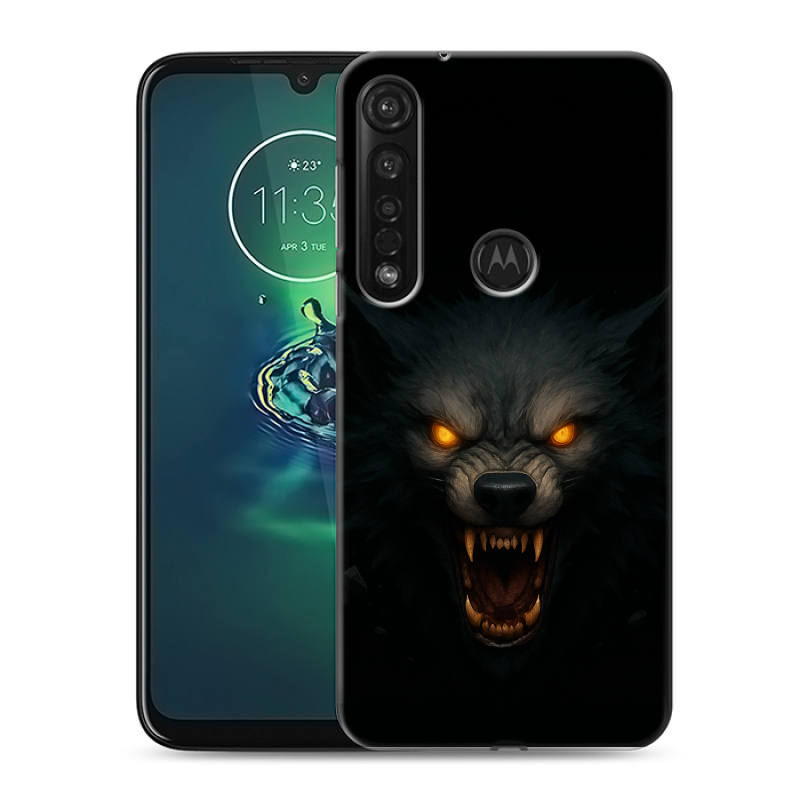 Силиконовый чехол на Motorola Moto G8 Plus с принтом Волк Силиконовый чехол на Motorola Moto G8 Plus с принтом Волк