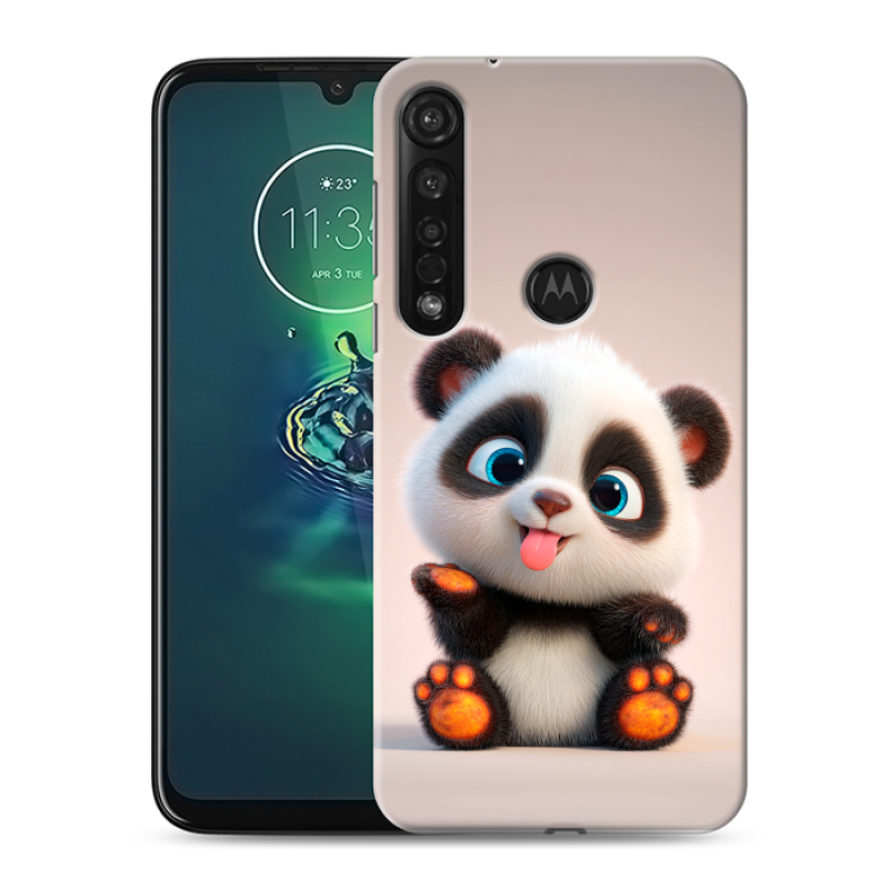 Силиконовый чехол на Motorola Moto G8 Plus с принтом милая панда Силиконовый чехол на Motorola Moto G8 Plus с принтом милая панда