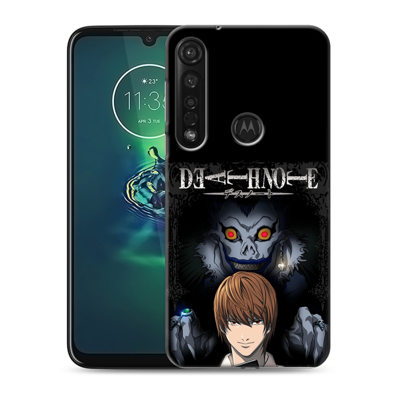 Силиконовый противоударный чехол на Motorola Moto G8 Plus с принтом Death note Тетрадь смерти Силиконовый противоударный чехол на Motorola Moto G8 Plus с принтом Death note Тетрадь смерти