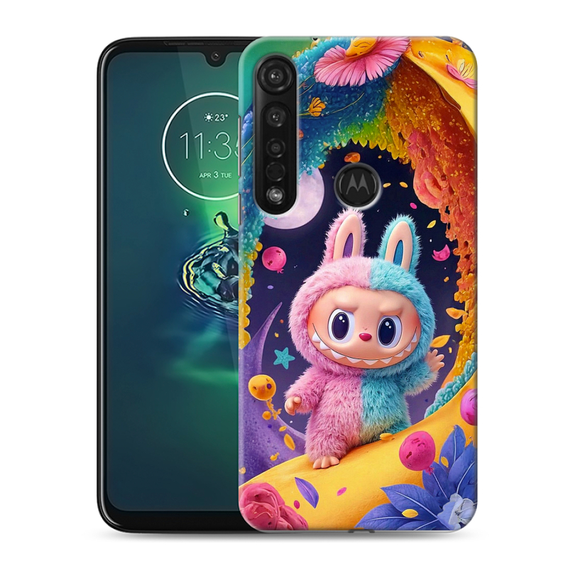 Силиконовый противоударный чехол на Motorola Moto G8 Plus с принтом Labubu Лабубу Силиконовый противоударный чехол на Motorola Moto G8 Plus с принтом Labubu Лабубу