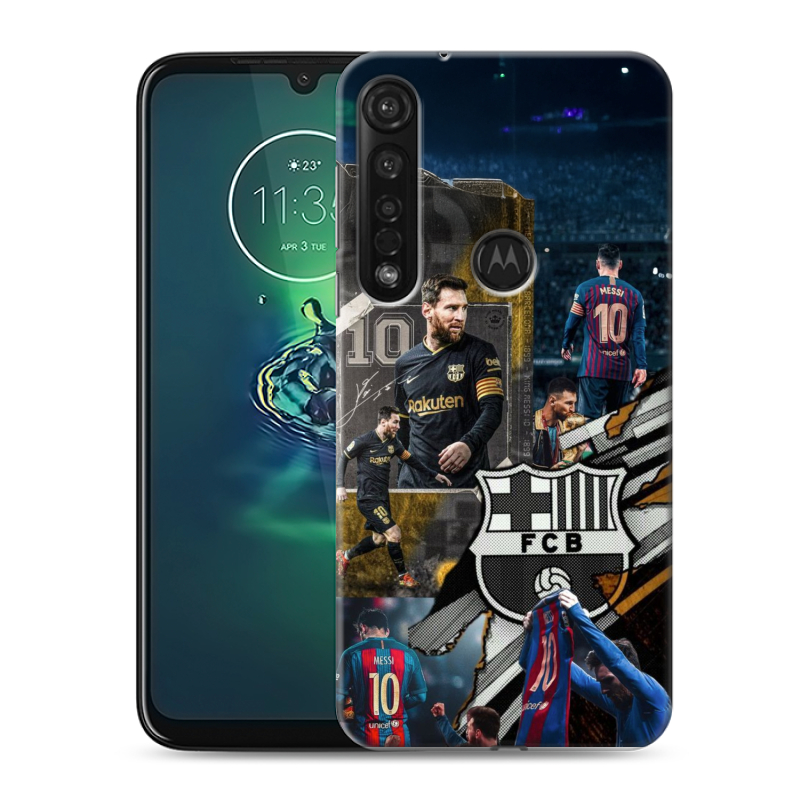 Силиконовый чехол на Motorola Moto G8 Plus с принтом Messi Barcelona Силиконовый чехол на Motorola Moto G8 Plus с принтом Messi Barcelona