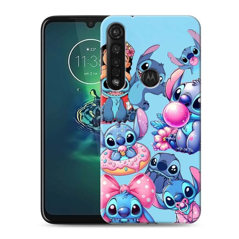 Силиконовый противоударный чехол на Motorola Moto G8 Plus с принтом Лило и Стич Силиконовый противоударный чехол на Motorola Moto G8 Plus с принтом Лило и Стич
