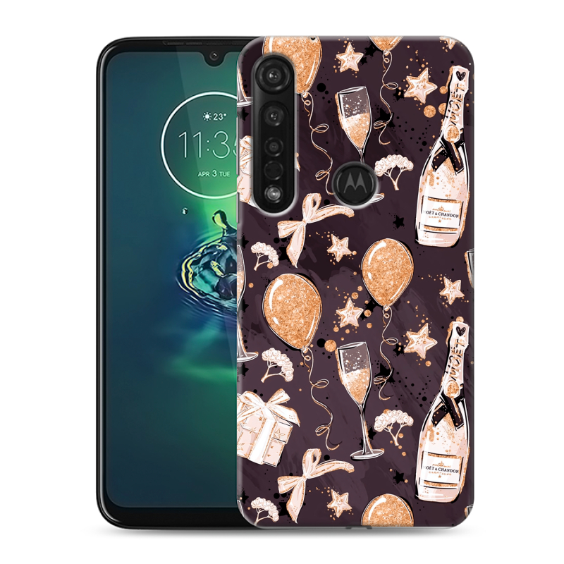 Силиконовый противоударный чехол на Motorola Moto G8 Plus с принтом Новый год Силиконовый противоударный чехол на Motorola Moto G8 Plus с принтом Новый год