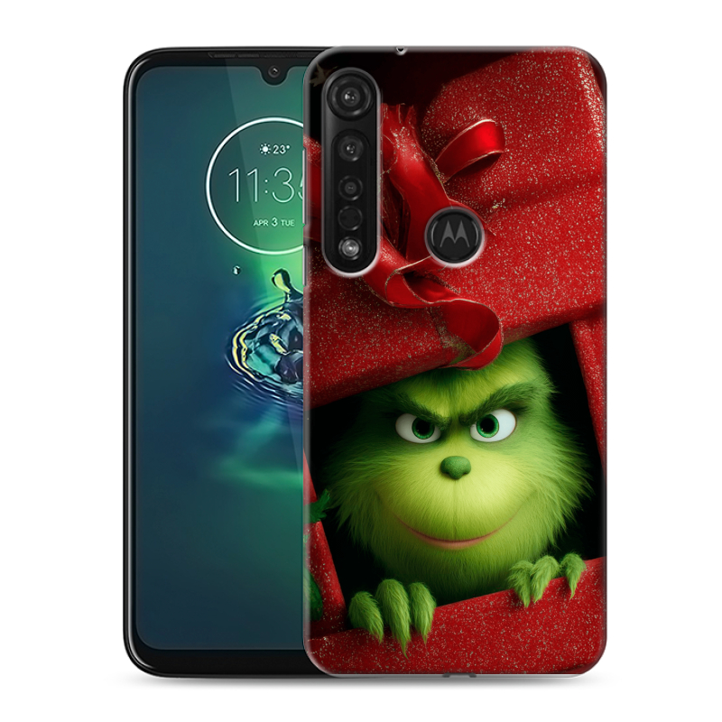 Силиконовый противоударный чехол на Motorola Moto G8 Plus с принтом Новый год Силиконовый противоударный чехол на Motorola Moto G8 Plus с принтом Новый год