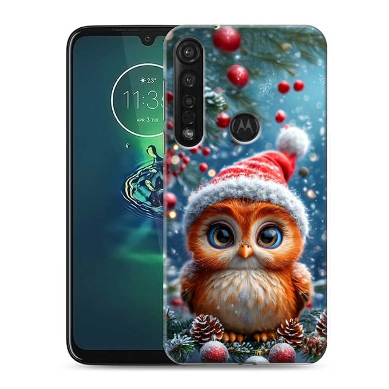 Силиконовый чехол на Motorola Moto G8 Plus с принтом Новый год Силиконовый чехол на Motorola Moto G8 Plus с принтом Новый год