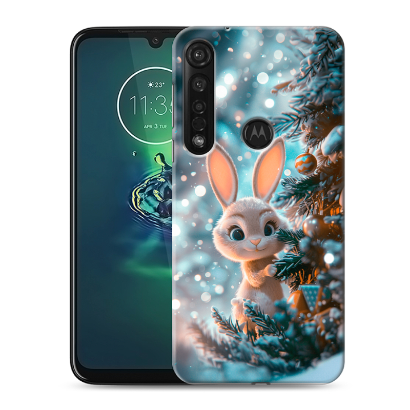 Силиконовый противоударный чехол на Motorola Moto G8 Plus с принтом Новый год Силиконовый противоударный чехол на Motorola Moto G8 Plus с принтом Новый год