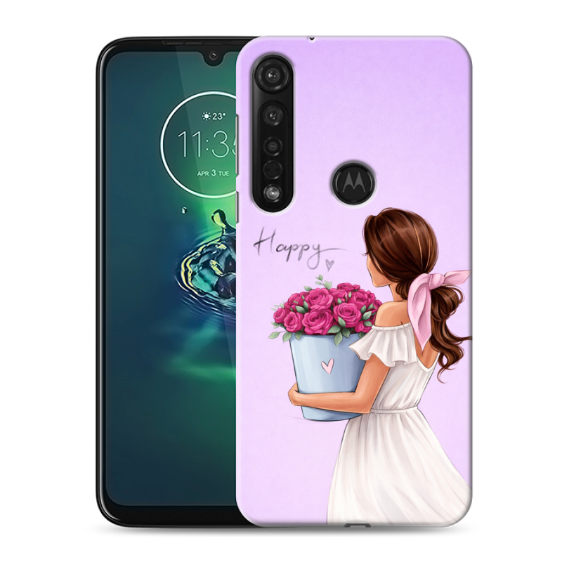 Силиконовый чехол на Motorola Moto G8 Plus с принтом женский Силиконовый чехол на Motorola Moto G8 Plus с принтом женский