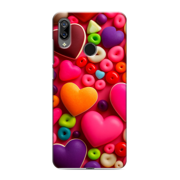Силиконовый чехол на BQ 6040L Magic с принтом Сердечки Силиконовый чехол на BQ 6040L Magic с принтом Сердечки