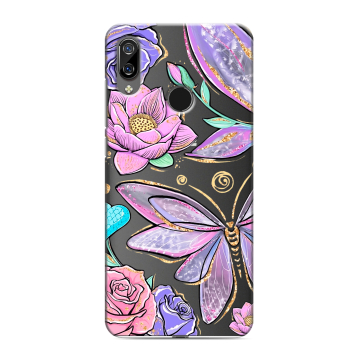 Силиконовый чехол на BQ 6040L Magic с принтом Бабочки и цветы Силиконовый чехол на BQ 6040L Magic с принтом Бабочки и цветы