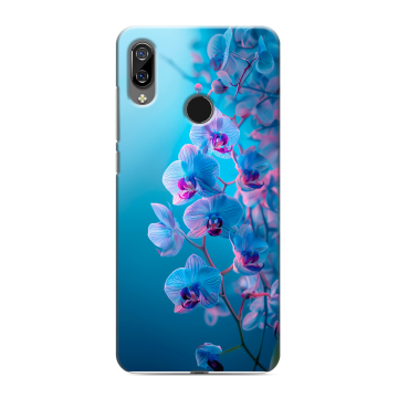 Силиконовый чехол на BQ 6040L Magic с принтом голубые орхидеи Силиконовый чехол на BQ 6040L Magic с принтом голубые орхидеи
