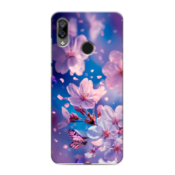 Силиконовый чехол на BQ 6040L Magic с принтом цветы бабочки Силиконовый чехол на BQ 6040L Magic с принтом цветы бабочки