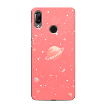 Силиконовый чехол на BQ 6040L Magic с принтом Розовый космос