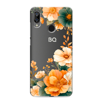Силиконовый чехол на BQ 6040L Magic с принтом Цветы принт