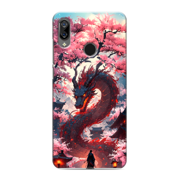 Силиконовый чехол на BQ 6040L Magic с принтом Дракон Японский