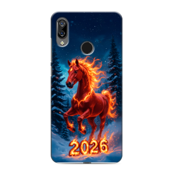 Силиконовый чехол на BQ 6040L Magic с принтом Новый год коня