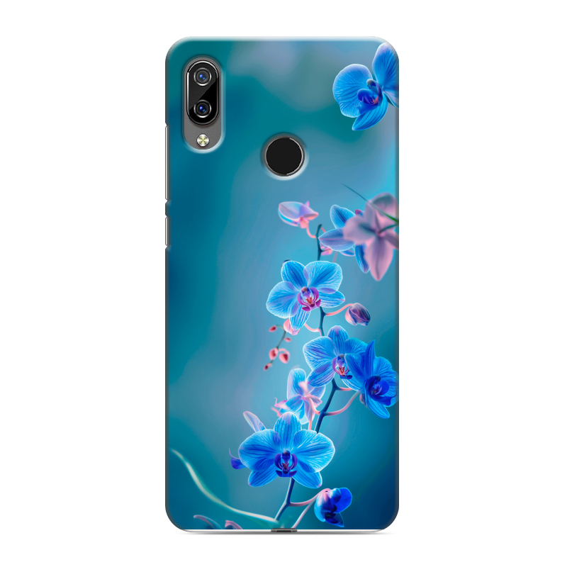 Силиконовый чехол на BQ 6040L Magic с принтом Голубые цветы Силиконовый чехол на BQ 6040L Magic с принтом Голубые цветы