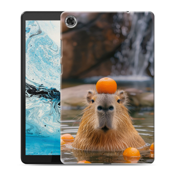 Силиконовый чехол на Lenovo Tab M8 с принтом Капибара с апельсином
