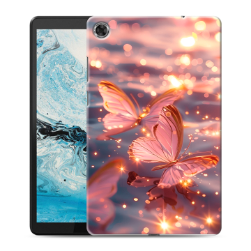 Силиконовый чехол на Lenovo Tab M8 с принтом бабочки розовые