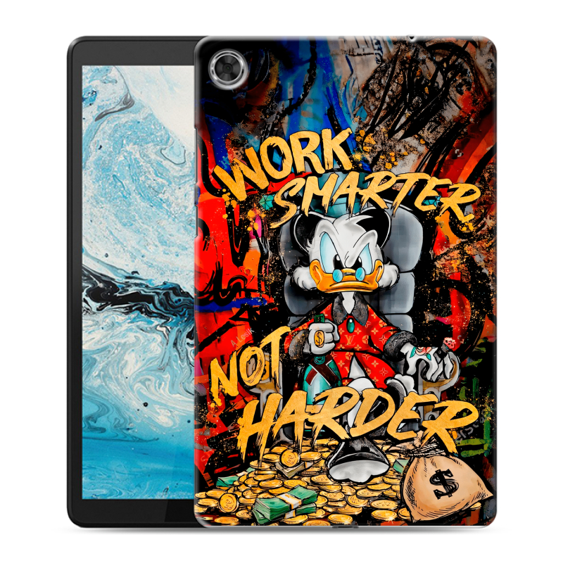 Силиконовый чехол на Lenovo Tab M8 с принтом Дональд Дак Деньги Силиконовый чехол на Lenovo Tab M8 с принтом Дональд Дак Деньги