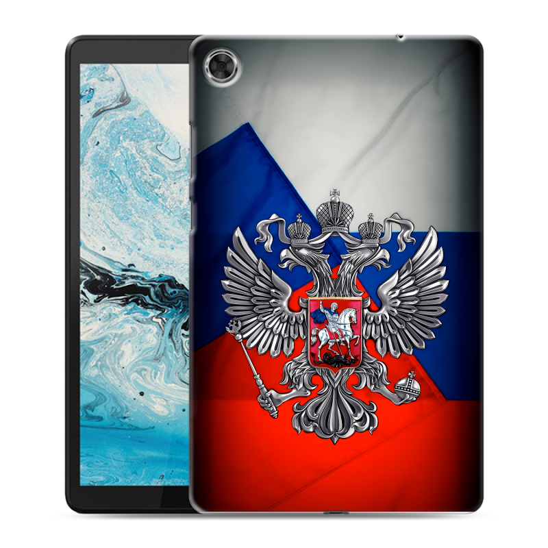 Силиконовый чехол на Lenovo Tab M8 с принтом Флаг России Силиконовый чехол на Lenovo Tab M8 с принтом Флаг России