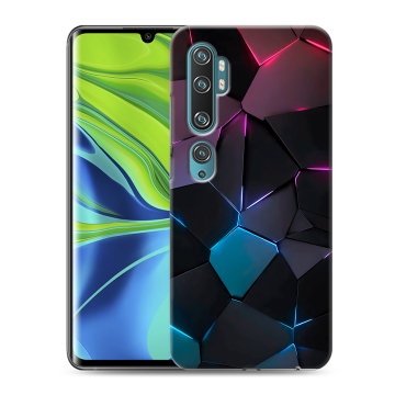 Силиконовый противоударный чехол на Xiaomi Mi Note 10 с принтом Геометрия неона Силиконовый противоударный чехол на Xiaomi Mi Note 10 с принтом Геометрия неона