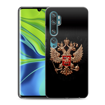 Силиконовый противоударный чехол на Xiaomi Mi Note 10 с принтом Герб России Силиконовый противоударный чехол на Xiaomi Mi Note 10 с принтом Герб России