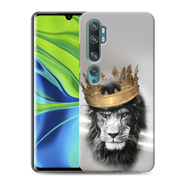 Силиконовый противоударный чехол на Xiaomi Mi Note 10 с принтом Лев с короной Силиконовый противоударный чехол на Xiaomi Mi Note 10 с принтом Лев с короной