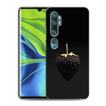Силиконовый противоударный чехол на Xiaomi Mi Note 10 с принтом Черная клубника