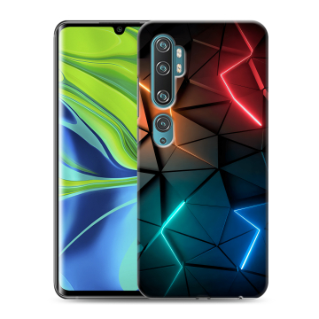 Силиконовый противоударный чехол на Xiaomi Mi Note 10 с принтом Абстракция неон Силиконовый противоударный чехол на Xiaomi Mi Note 10 с принтом Абстракция неон