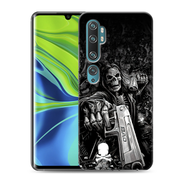 Силиконовый противоударный чехол на Xiaomi Mi Note 10 с принтом Скелет
