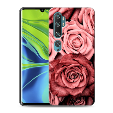 Силиконовый противоударный чехол на Xiaomi Mi Note 10 с принтом Цветы розы Силиконовый противоударный чехол на Xiaomi Mi Note 10 с принтом Цветы розы