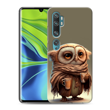 Силиконовый противоударный чехол на Xiaomi Mi Note 10 с принтом Сова Силиконовый противоударный чехол на Xiaomi Mi Note 10 с принтом Сова