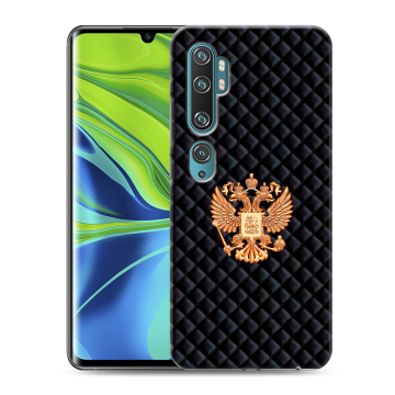 Силиконовый противоударный чехол на Xiaomi Mi Note 10 с принтом Герб России принт